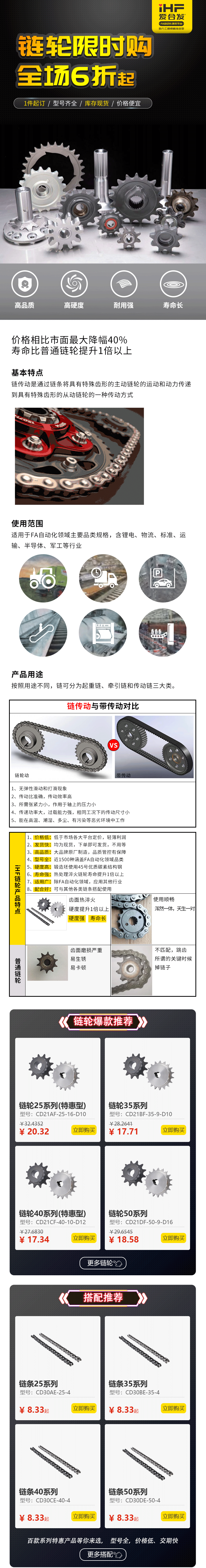 特惠現(xiàn)貨：鏈輪鏈條，成套搭配，更省錢、更耐用！