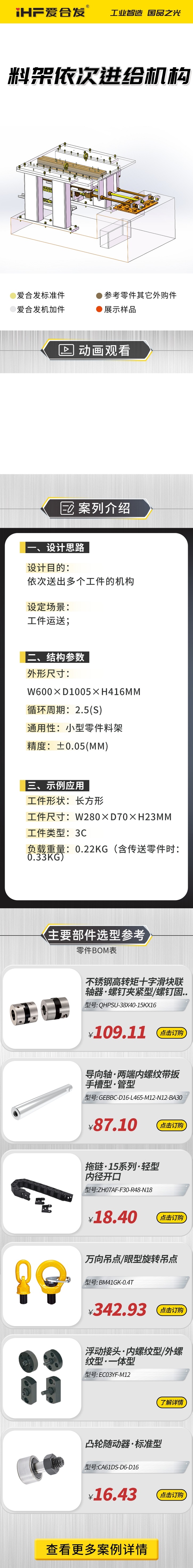 案例剖析：愛合發(fā)料雜架依次進給機構(gòu)！